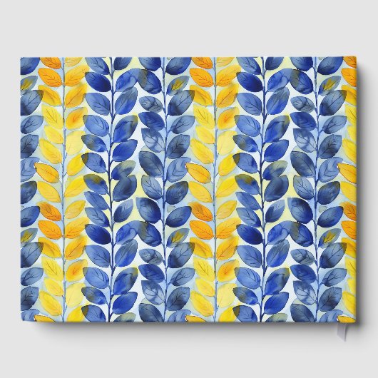 Gelbe und blaue Blätter Gästebuch (Rückseite)