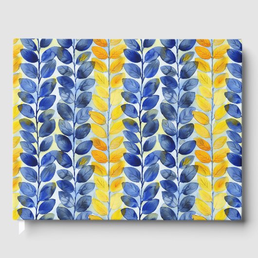 Gelbe und blaue Blätter Gästebuch (Vorderseite)