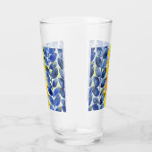 Gelbe und blaue Blätter Glas (Rechts)