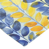 Gelbe und blaue Blätter Kurzer Tischläufer (Ecke)