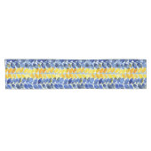 Gelbe und blaue Blätter Kurzer Tischläufer (Horizontal)