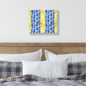 Gelbe und blaue Blätter Leinwanddruck (Insitu (Schlafzimmer))