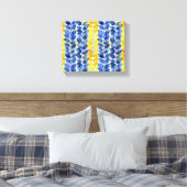 Gelbe und blaue Blätter Leinwanddruck (Insitu (Schlafzimmer))