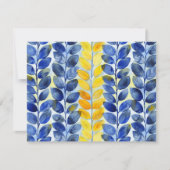 Gelbe und blaue Blätter Mitteilungskarte (Vorderseite)
