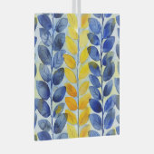 Gelbe und blaue Blätter Ornament Aus Glas (Vorderseite Rechts)