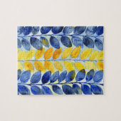 Gelbe und blaue Blätter Puzzle (Horizontal)