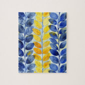 Gelbe und blaue Blätter Puzzle (Vertikal)