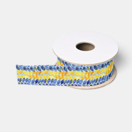 Gelbe und blaue Blätter Ripsband