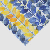 Gelbe und blaue Blätter Seidenpapier (Detail)
