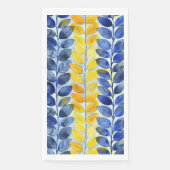 Gelbe und blaue Blätter Serviette (Vorderseite)