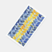 Gelbe und blaue Blätter Serviette (Ecke)