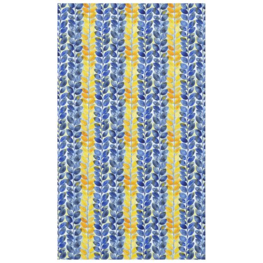 Gelbe und blaue Blätter Tischdecke (Vorderseite)