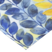 Gelbe und blaue Blätter Tischdecke (Schrägansicht)