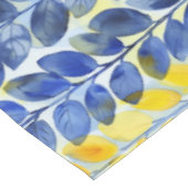 Gelbe und blaue Blätter Tischdecke (Schrägansicht)