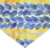 Gelbe und blaue Blätter Tischdecke (Schrägansicht)