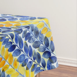 Gelbe und blaue Blätter Tischdecke