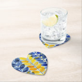 Gelbe und blaue Blätter Untersetzer (Vor Ort)