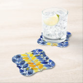 Gelbe und blaue Blätter Untersetzer (Vor Ort)