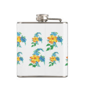 Gelbe und blaue Blume Flachmann (Rückseite)