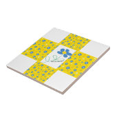 Gelbe und blaue Blume Fliese (Seite)