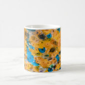 Gelbe und blaue Blume Kaffeetasse (Mittel)