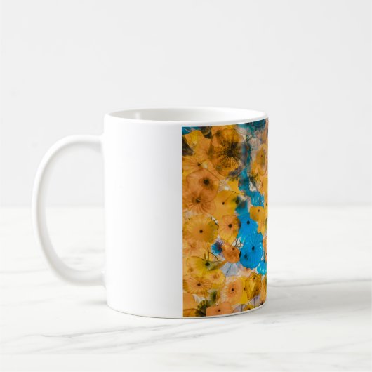 Gelbe und blaue Blume Kaffeetasse (Links)