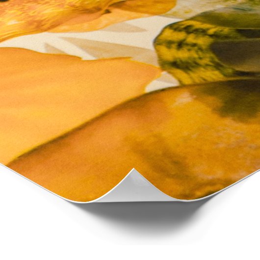 Gelbe und blaue Blume Poster (Ecke)