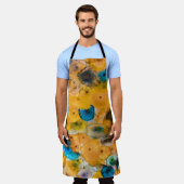 Gelbe und blaue Blume Schürze (Getragen)