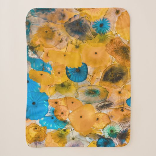 Gelbe und blaue Blume Sherpadecke (Vorderseite)