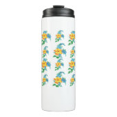 Gelbe und blaue Blume Thermosbecher (Vorderseite)