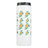 Gelbe und blaue Blume Thermosbecher (Rückseite)