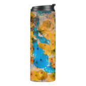 Gelbe und blaue Blume Thermosbecher (Nach links gedreht)