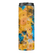 Gelbe und blaue Blume Thermosbecher (Rückseite)
