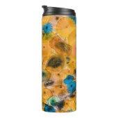 Gelbe und blaue Blume Thermosbecher (Nach rechts gedreht)