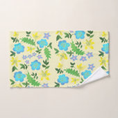gelbe und blaue Blumen Badhandtuch Set (Handtuch)