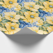 Gelbe und blaue Blumen in Frankreich Geschenkpapier (Ecke)