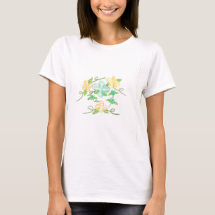 Gelbe und blaue Blumen T-Shirt