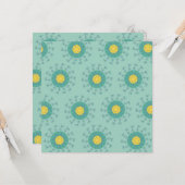 Gelbe und blaue Blumenkarte Karte (Vorderseite/Rückseite Beispiel)