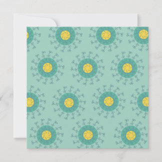 Gelbe und blaue Blumenprintkarte Karte