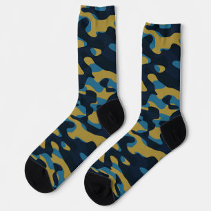 gelbe und blaue Camouflage abstrakt Socken
