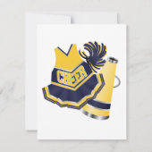 Gelbe und blaue Cheerleader Einladung (Rückseite)