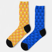 Gelbe und blaue Farbtöne ungerade Socken (Linkes Detail)