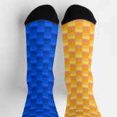 Gelbe und blaue Farbtöne ungerade Socken (Oben)