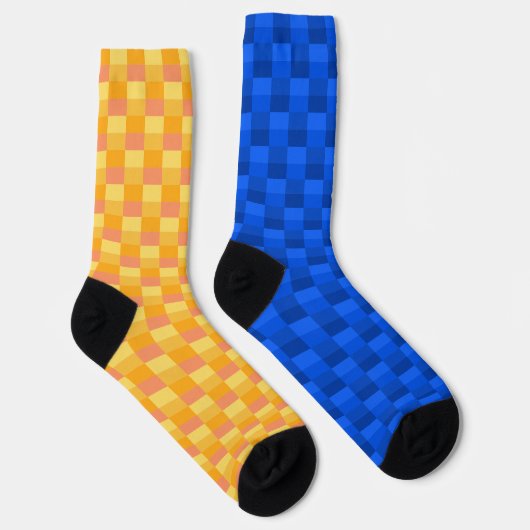 Gelbe und blaue Farbtöne ungerade Socken (Rechts)