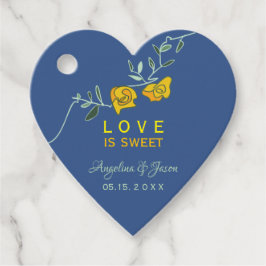 Gelbe und blaue Hochzeit Geschenkanhänger