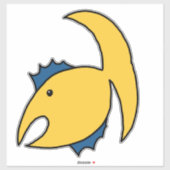 Gelbe und blaue Kiefernfische Aufkleber (Blatt)