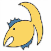 Gelbe und blaue Kiefernfische Aufkleber (Vorderseite)
