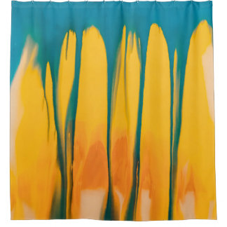 GELBE UND BLAUE KLEIDUNG DUSCHVORHANG