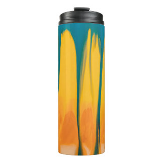 GELBE UND BLAUE KLEIDUNG THERMOSBECHER