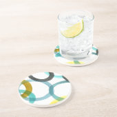 Gelbe und blaue Kreise miteinander schließen Getränkeuntersetzer (Seite)